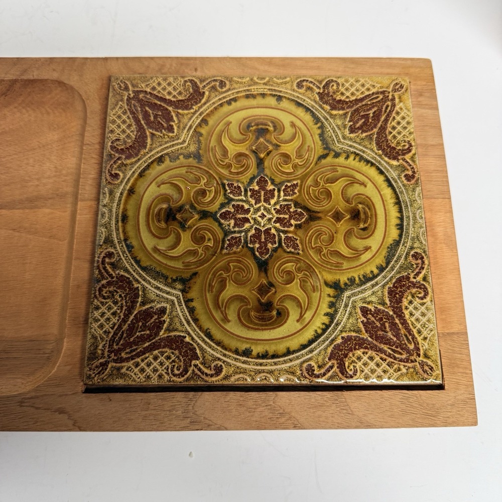 Vintage Georges Briard Woodland Footed Cheese Board 16" x 7.5" No Knife MCM READ - Picture 3 of 11